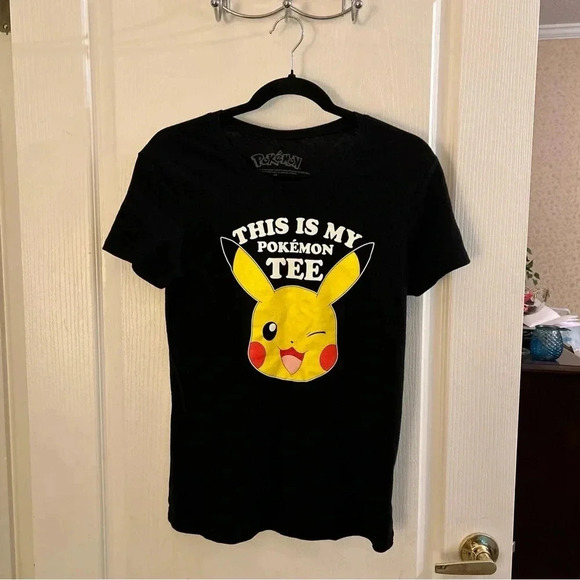 Pokémon Tops - POKEMON "THIS IS MY POKEMON TEE" BLACK NOVELTY T-SHIRT   SIZE S